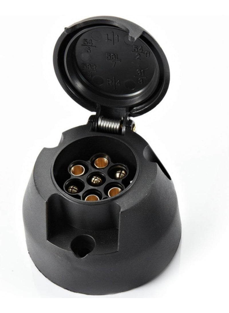Bluejw 12V Trailer Plug and Socket Kit, 7 Pin Trailer Plug and 7 Pin Trailer Socket Waterproof Trailer Male and Female, Trailer Plug Socket For Boat Trailer Truck RV Cars Caravan Adapter - Image 4